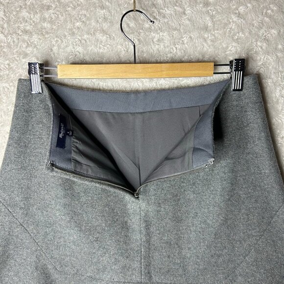 MADEWELL Heather Gray ATELIER SKIRT‎ Women’s Size 6 Felted Wool - Picture 4 of 8